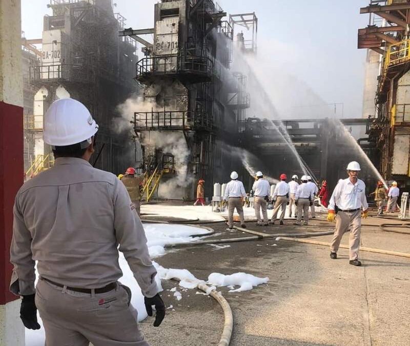 Se registra incendio en la refinería de Salina Cruz
