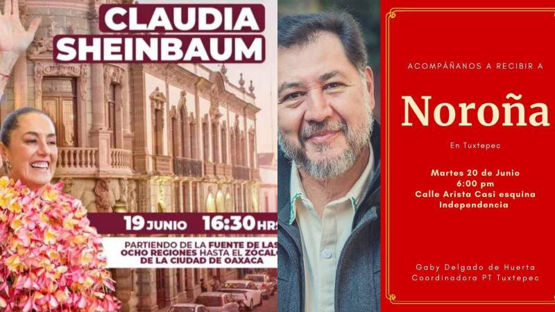 Sheinbaum y Noroña coincidirán en Oaxaca, para arranque de su precampaña a la presidencia