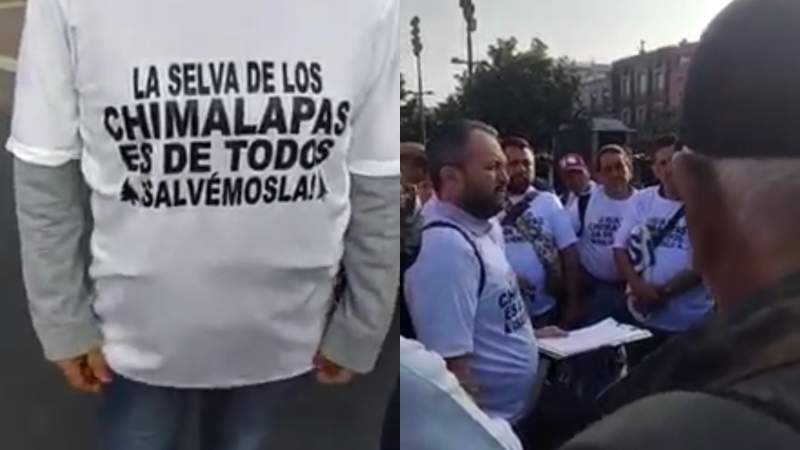 Chimalapas protestan en la mañanera y amenazan con instalarse en plantón en la SCJN