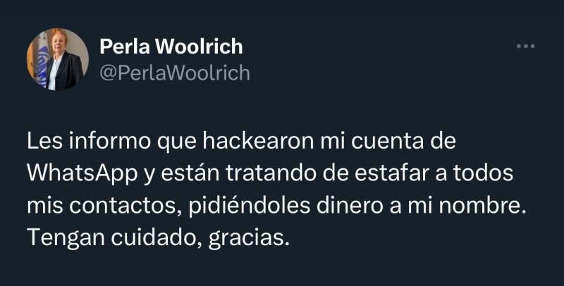 Hackean cuenta de WhatsApp de Perla Woolrich, presidenta del PAN en Oaxaca