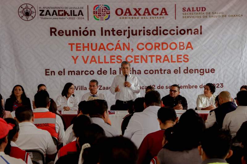 Inauguran en Zaachila la 2da. Reunión Interestatal Jurisdiccional de estrategias contra el dengue e inicia la Jornada Nacional de Salud de Vacunación