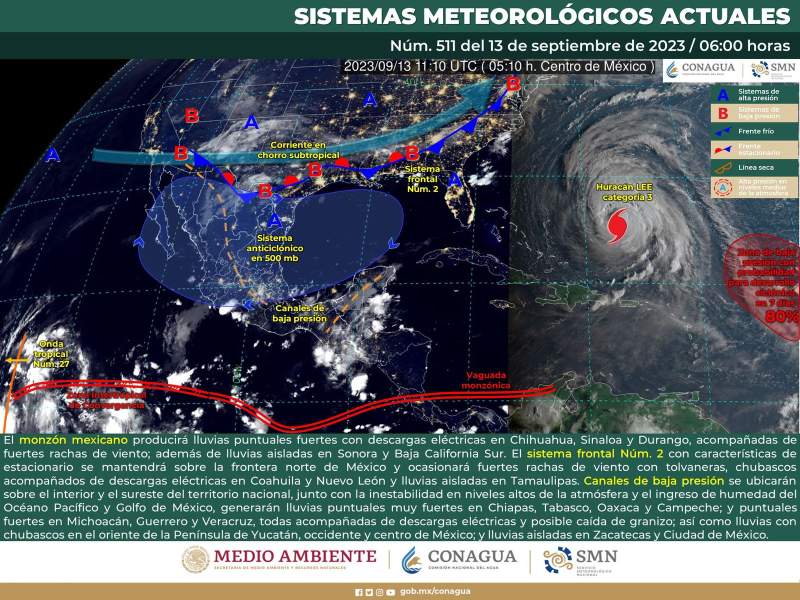 Lluvias fuertes y tormentas eléctricas se prevé para la tarde-noche de este miércoles