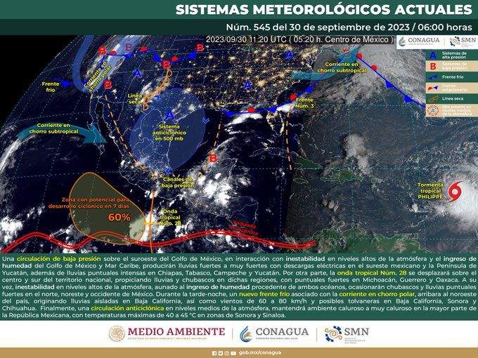 Lluvias ligeras y tormentas aisladas en algunas partes del estado, pronostica Protección Civil