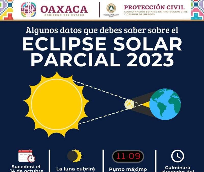 Emite Protección Civil recomendaciones ante próximo eclipse solar parcial