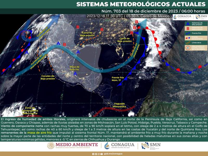 Posibilidad de heladas en algunas regiones del estado, pronostica Protección Civil