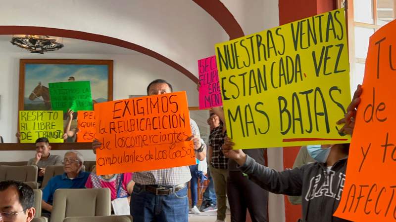 Comerciantes protestan en el municipio de Oaxaca