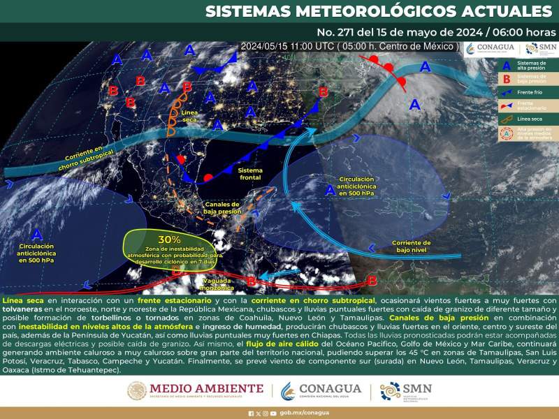 Se prevén lluvias por la tarde-noche de este miércoles en Oaxaca