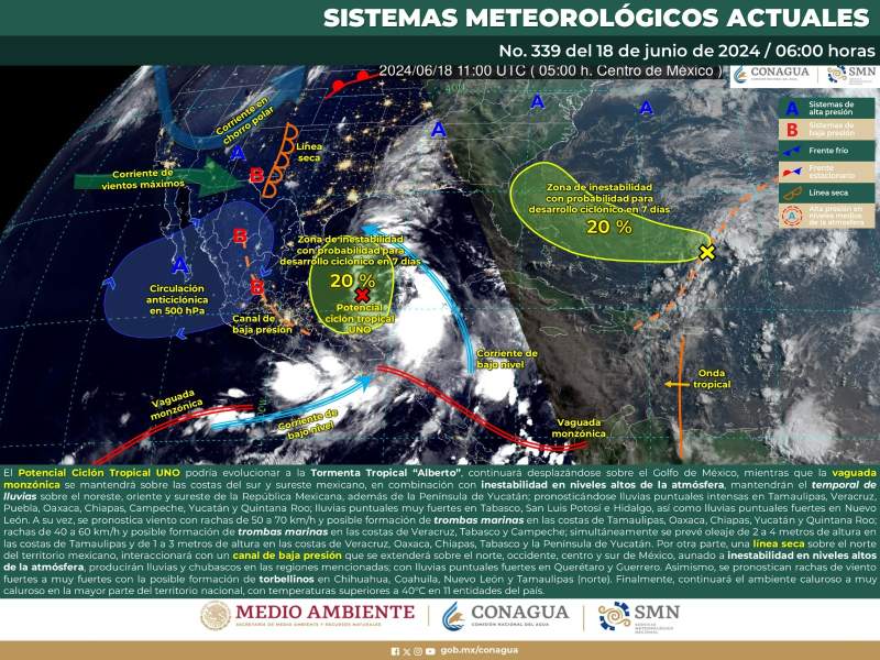 Continuará el temporal de lluvias sobre el estado de Oaxaca