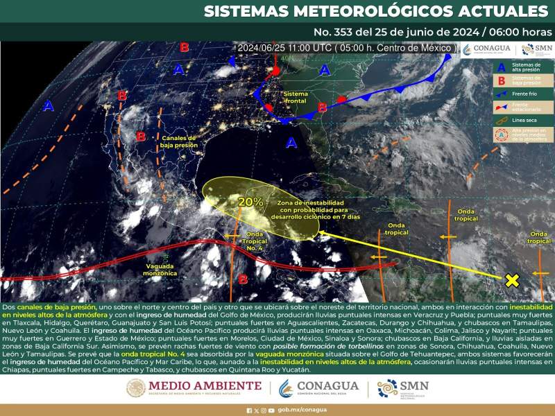 Este martes continuarán las lluvias y tormentas en Oaxaca