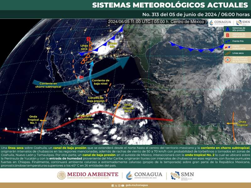 Se esperan lluvias y tormentas dispersas por la tarde en Oaxaca