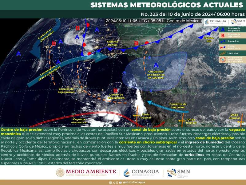 Se prevén lluvias de intensidad variable en la Sierra Sur, Istmo y Costa