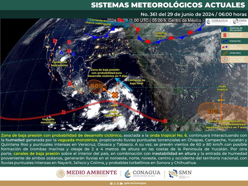 Se prevén lluvias fuertes en varias regiones de Oaxaca para este sábado