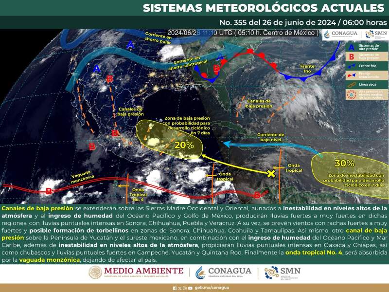 Se prevén tormentas aisladas para este miércoles en Oaxaca