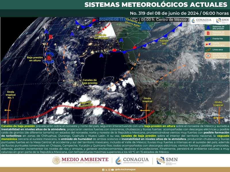 Se pronostica lluvias de intensidad variable en diversas regiones del estado