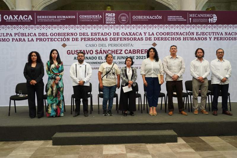 Ofrece Gobierno de Oaxaca disculpa pública a familiares del periodista Gustavo Sánchez