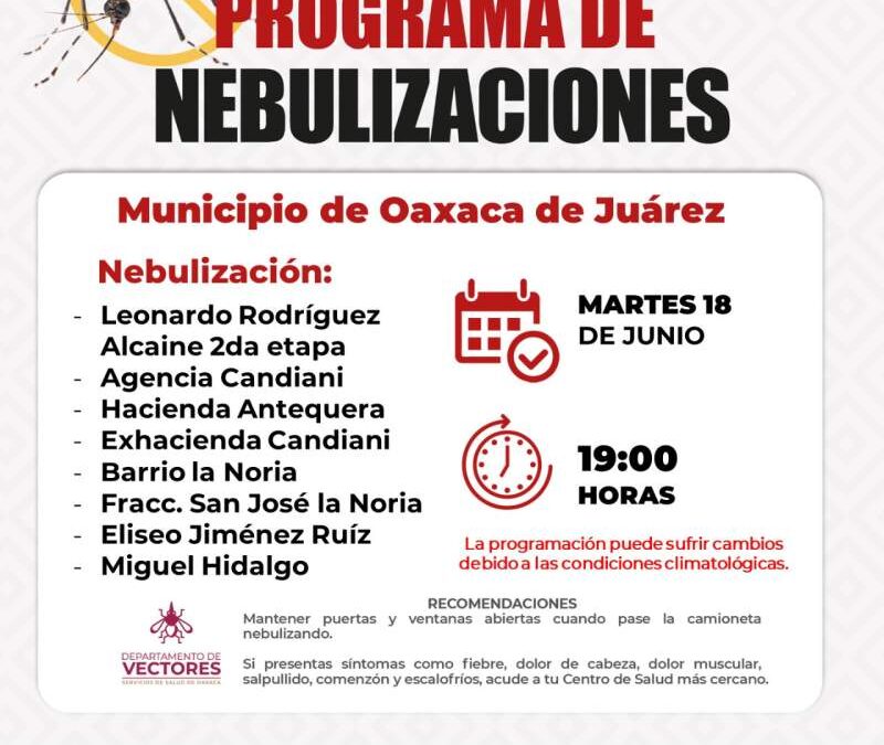 Continúa nebulización en colonias con mayor incidencia de dengue