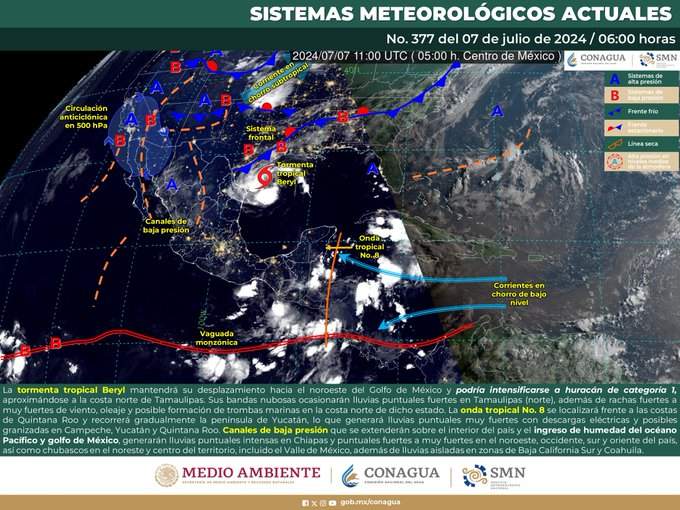 Onda tropical número 8 ocasionará tormentas en diversos puntos Oaxaca