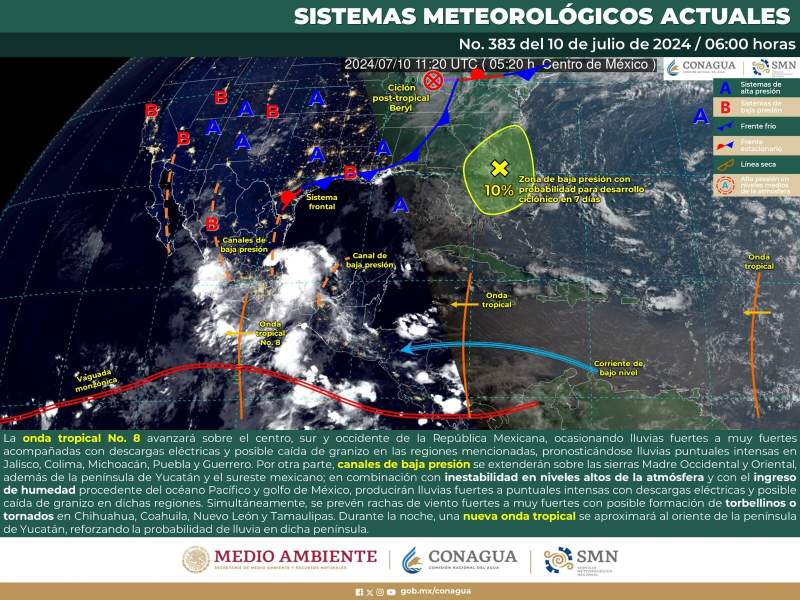 Prevén lluvias para la Cuenca del Papaloapan, Sierra de Juárez, Istmo de Tehuantepec y Valles Centrales