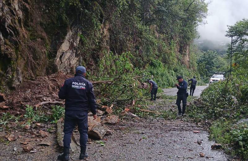 Reportan derrumbe sobre carretera Huautla de Jiménez – Jalapa de Díaz