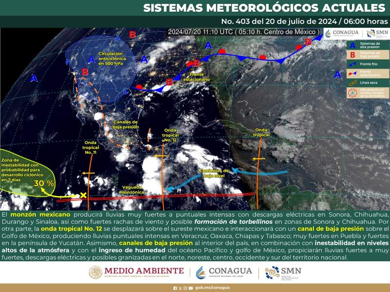 Se pronostican lluvias de intensidad variable para Oaxaca este fin de semana