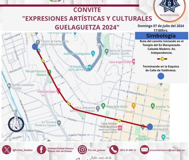 Resguardará Policía Vial Convite de Expresiones Artísticas y Culturales este domingo