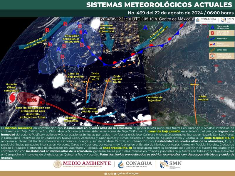 Entrada de la onda tropical número 18 mantendrá lluvias en Oaxaca