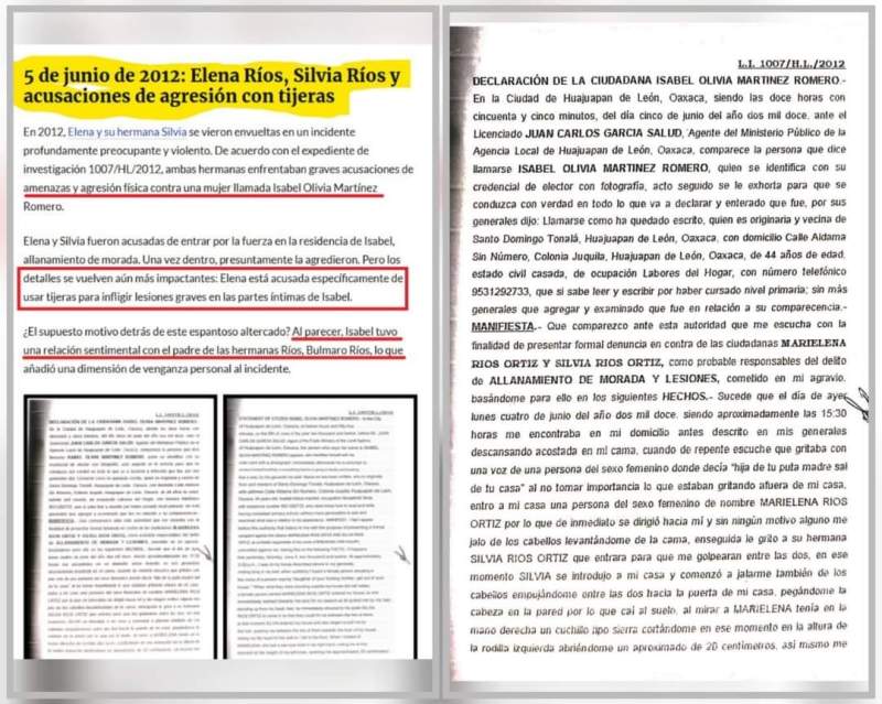 HISTORIAL DELICTIVO DE LA FAMILIA RÍOS ORTIZ, DETRÁS DE LA AGRESIÓN A LA SAXOFONISTA MARÍA ELENA; HAY MÁS LÍNEAS DE INVESTIGACIÓN