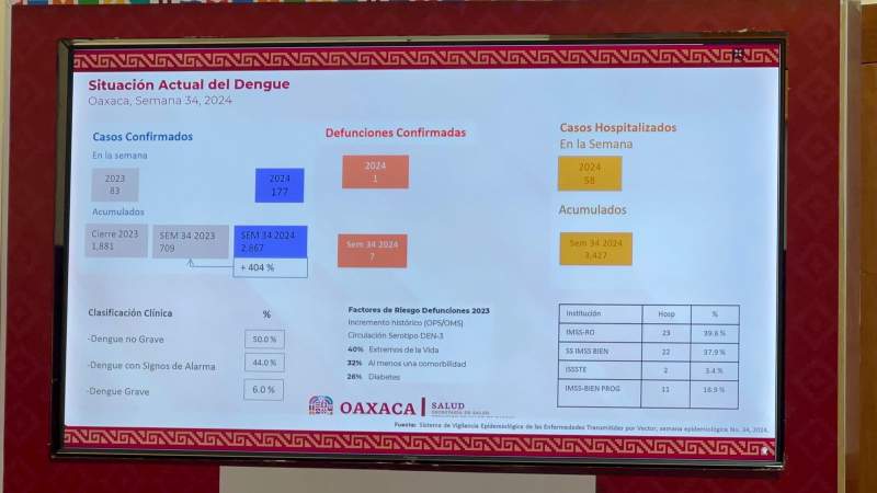 Confirman el séptimo muerto a causa de Dengue en Oaxaca