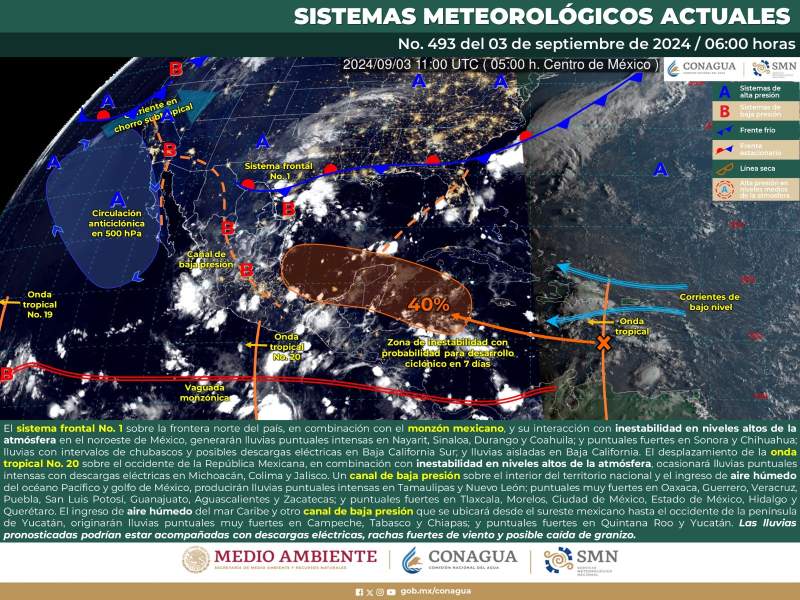 Continuarán las lluvias en Oaxaca para este martes