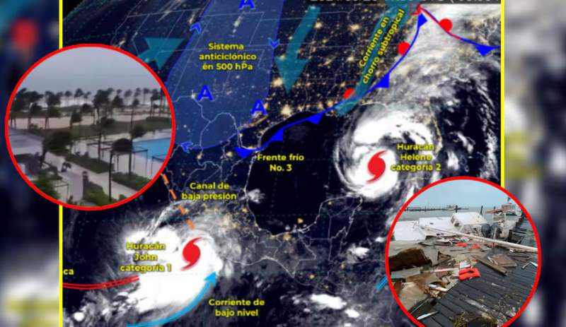 Huracanes John y Helene azotan a México mientras Frente Frío baja las temperaturas en unas zonas del país