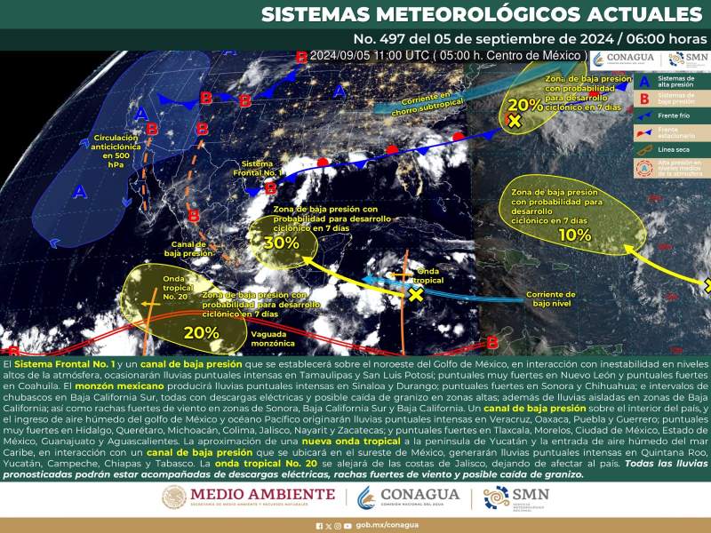 Prevén lluvias de intensidad variable en las próximas 24 horas para Oaxaca