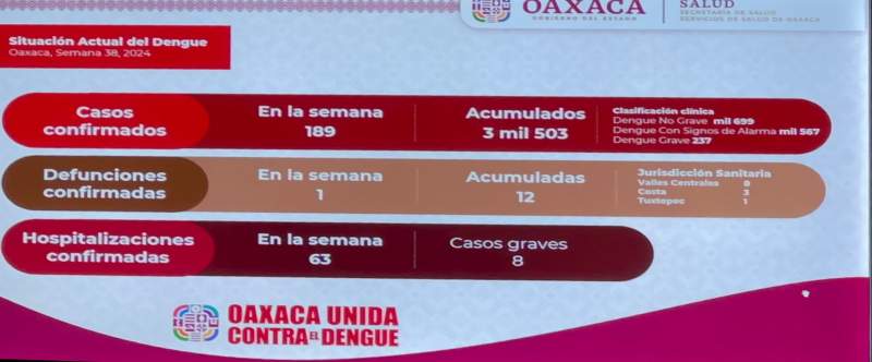Confirman nuevo fallecimiento por dengue en Oaxaca: suman 12