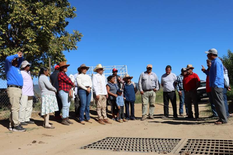 Entrega presidente de Zaachila, Rigoberto Chacón Pérez, 12 pozos de absorción a campesinos de este municipio.