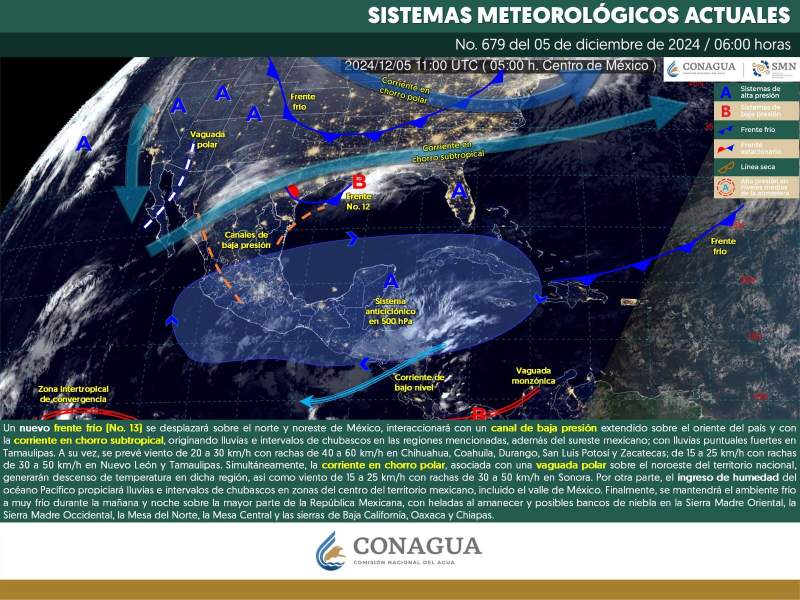 Frente frío número 13 mantendrá bajas temperaturas en Oaxaca