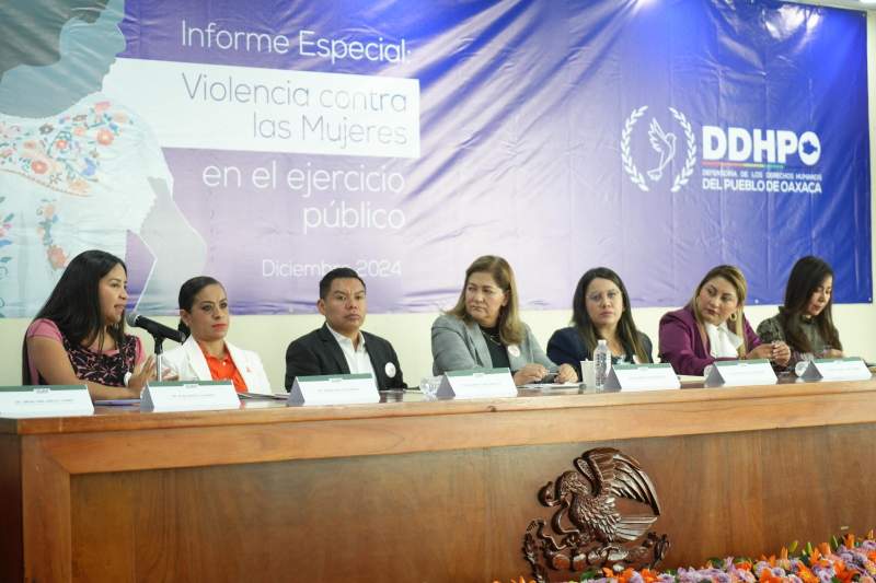 Presenta DDHPO al Congreso informe sobre violencia contra mujeres en ejercicio público