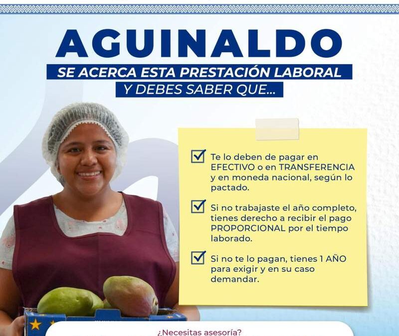 El aguinaldo es un derecho de las personas trabajadoras: Secretaría del Trabajo