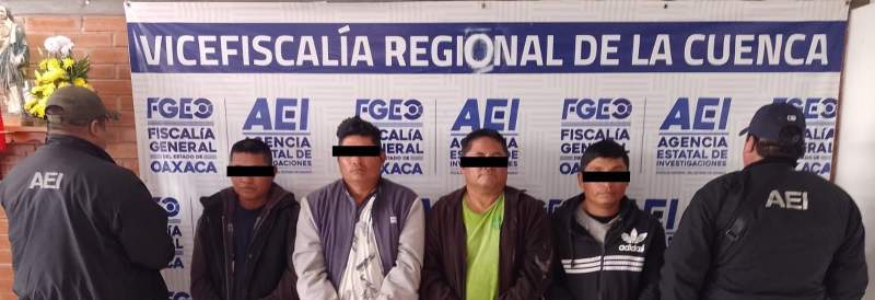 Fiscalía en colaboración con Veracruz, detienen a cuatro por homicidio de ocho personas en la Cuenca del Papaloapan