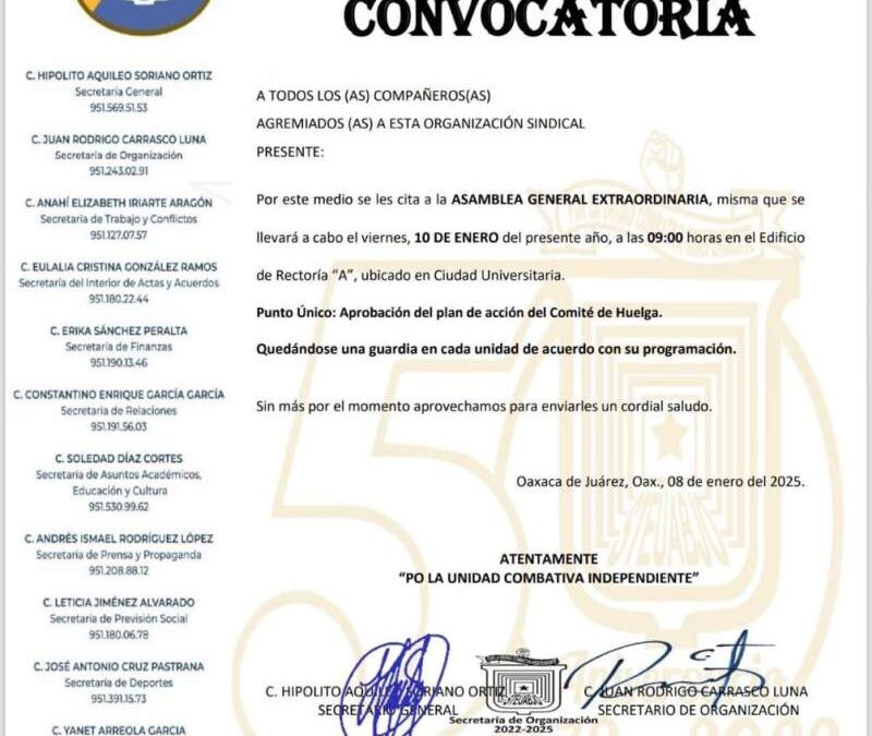 STEUABJO iniciará movilización para respuestas a su pliego de demandas