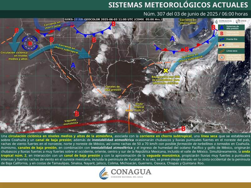 Continuará presencia de nubosidad en gran parte del estado, con presencia de lluvias en sierras