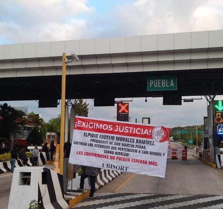 Pobladores de San Martín Peras y la UBISORT toman la Caseta de Huitzo