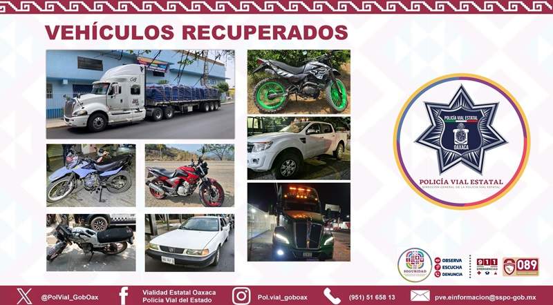 Recupera Policía Vial Estatal 23 vehículos con reporte de robo durante mayo