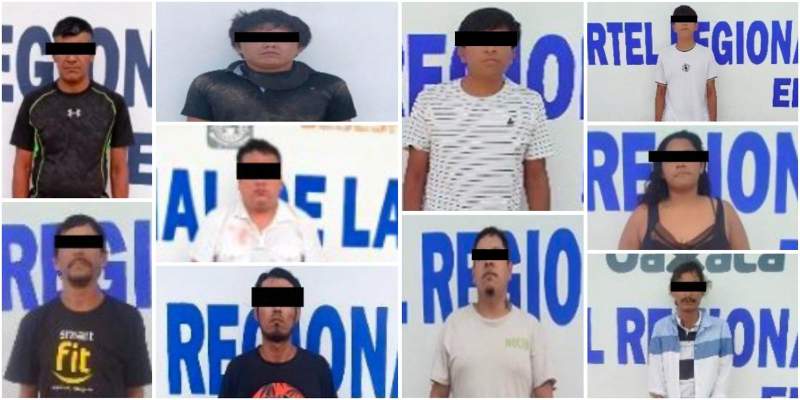 Detienen a 13 personas por narcomenudeo y posesión de drogas en Juchitán gracias a Operación Sable