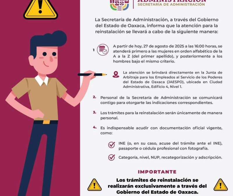 A partir de este miércoles se contempla el inicio de trámites para la reinstalación de trabajadores despedidos