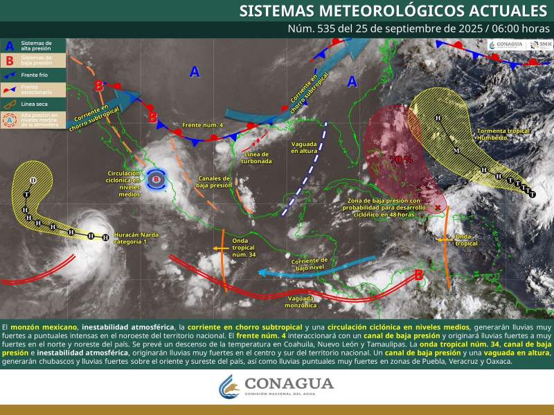 Continuarán lluvias y tormentas vespertinas en territorio oaxaqueño