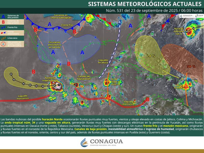 Este martes continuará inestabilidad en gran parte del estado