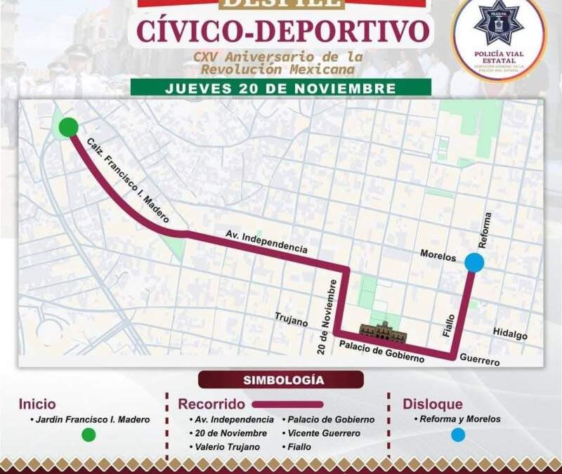 Por desfile se cerrarán algunas calles en la capital de Oaxaca este 20 de Noviembre