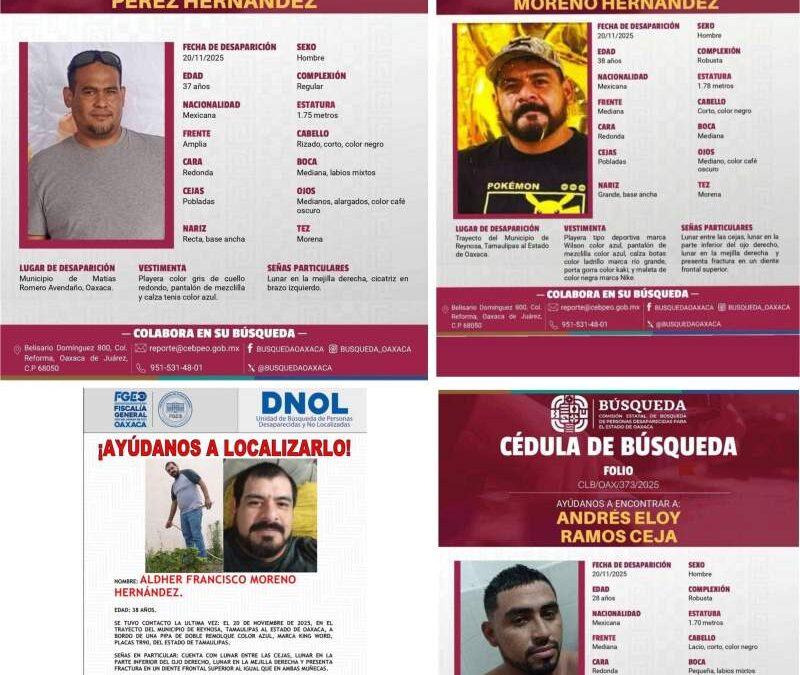 Fiscalía investiga caso de traileros desaparecidos en Matías Romero; solo hay dos denuncias formales