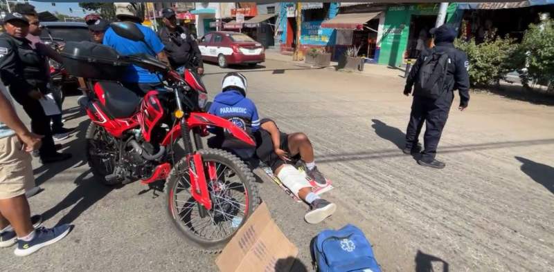 Un accidente de motocicleta deja una persona lesionada en la capital de Oaxaca