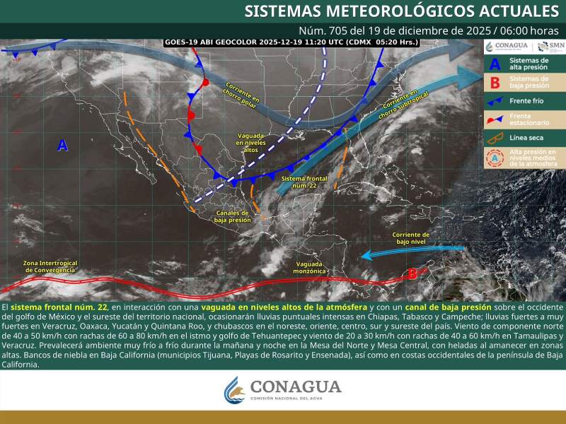 Prevén lluvias ligeras y sensación térmica baja en zonas montañosas de Oaxaca