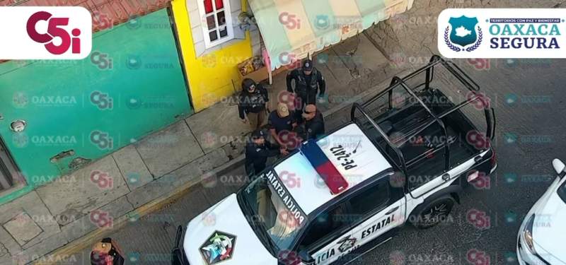 Coadyuva C5i en detención de persona que portaba arma punzocortante en la capital oaxaqueña